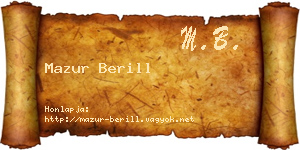 Mazur Berill névjegykártya